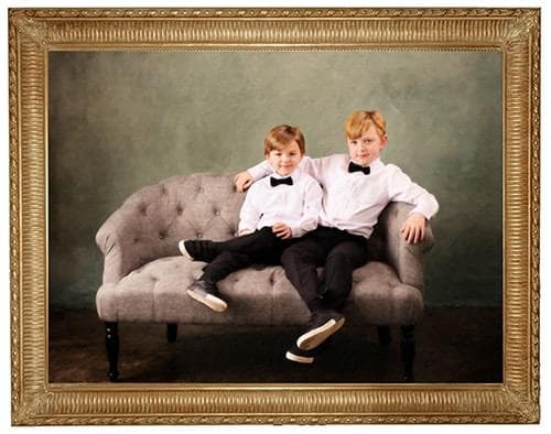 Framed Legacy portrait of two brothers